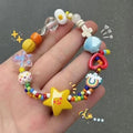 Summer Rainbow Mixed Material Star Elastic Beaded Bracelet For Women Sweet Fresh Colorful Design view 2