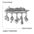 Alloy Boat Pendant Brooch Pin For Suit Shirt Decoration view 5