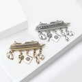 Alloy Boat Pendant Brooch Pin For Suit Shirt Decoration view 3