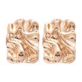 Light Luxury Geometric Wrinkled Square Alloy Stud Earrings With Silver Posts view 5