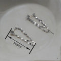 New Women's Daily Commuter Stud Earrings, Double Layer Chain Design Niche Statement Ear Jewelry view 4