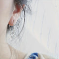 New Women's Daily Commuter Stud Earrings, Double Layer Chain Design Niche Statement Ear Jewelry view 3