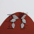 Sparkling Leaf Stud Earrings For Women, Light Luxury Forest Style Elegant Fashion Ear Jewelry view 4
