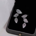 Sparkling Leaf Stud Earrings For Women, Light Luxury Forest Style Elegant Fashion Ear Jewelry view 1