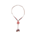 Ceramic Star Beaded Tassel Wax Cord Necklace, Dopamine Resort Style Collarbone Jewelry view 5