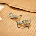 Hot Selling Two Tone Electroplated Metal Stud Earrings With Fashion Cross Design view 4