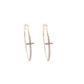 Alloy Silver Needle Rhinestone Cross Round Hoop Earrings Vintage European Style Women's Jewelry view 5