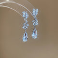 Alloy Rhinestone Wheat Waterdrop Tassel Drop Earrings Chic Geometric Style for Women view 4