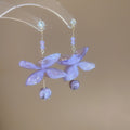 Sweet Resin Flower Zircon Silver Needle Drop Earrings For Women Fresh Minimalist Floral Jewelry view 4