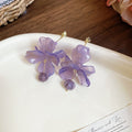 Sweet Resin Flower Zircon Silver Needle Drop Earrings For Women Fresh Minimalist Floral Jewelry view 2