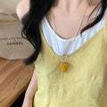 Copper Round Glass Bead Grape Cluster Necklace Minimalist Sweet Geometric Collarbone Chain view 2