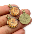 Alloy Pocket Watch And Wall Clock Pendant Charms For DIY Handmade Necklace Bracelet Jewelry view 3