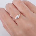Rose Gold-Tone Pearl Ring With Floral Crystal Sprigs view 2
