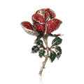 Alloy Rhinestone Rose Brooch Pin Elegant Vintage Coat Accessory view 1