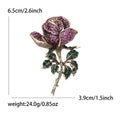 Alloy Rhinestone Rose Brooch Pin Elegant Vintage Coat Accessory view 5
