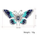 Blue Silver Tone Butterfly Crystal Enamel Metal Brooch Pin view 2