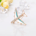 Aqua Gold Tone Flower Enamel Metal Brooch Pin for Jackets and Lapels view 4