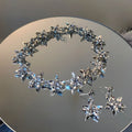 Rhinestone Star Spliced Alloy Choker Necklace For Women, Minimalist Luxury Collarbone Chain view 4
