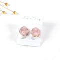 Gold Tone Round Crystal Cluster Stud Earrings in Eight Color Options view 4
