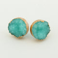 Gold Tone Round Crystal Cluster Stud Earrings in Eight Color Options view 3