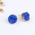 Gold Tone Round Crystal Cluster Stud Earrings in Eight Color Options view 7