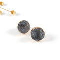 Gold Tone Round Crystal Cluster Stud Earrings in Eight Color Options view 10