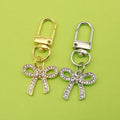 Zinc Alloy Crystal Bow Keychain Bag Charm view 1