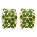 Alloy Enamel C-Shaped Flower Clip-on Earrings Fresh Minimalist Fashion Ear Jewelry view 5