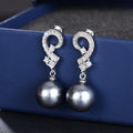 New Symmetrical Womens Dangle Earrings Faux Pearl Light Luxury Dark Niche Fashion Jewelry view 3