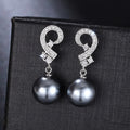 New Symmetrical Womens Dangle Earrings Faux Pearl Light Luxury Dark Niche Fashion Jewelry view 2