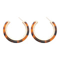 Iridescent Resin C Shape Stud Earrings European American Vintage Light Luxury Geometric Ear Jewelry view 5