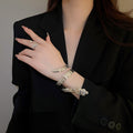 European American Irregular Metal Snake Open Cuff Bangle Jewelry Set view 3