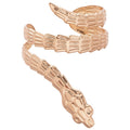 European American Irregular Metal Snake Open Cuff Bangle Jewelry Set view 5