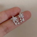 Korean Style Shiny Star Shaped Sweet Stud Earrings Light Luxury Fashion Jewelry view 2