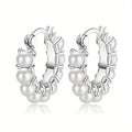Gentle Faux Pearl Geometric Earrings For Women, Elegant Light Luxury Sweet Dress Accessories view 1