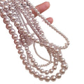 French Elegant Faux Pearl Beaded Rose Pendant Necklace Light Luxury Round Geometric Choker view 5