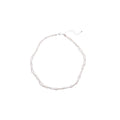 French Light Luxury Triple Layer Faux Pearl Crushed Silver Geometric Collarbone Necklace view 5