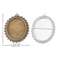 30x40mm Zinc Alloy Oval Bezel Charm Pendant for DIY Necklace Bracelet Jewelry Making view 1