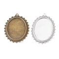 30x40mm Zinc Alloy Oval Bezel Charm Pendant for DIY Necklace Bracelet Jewelry Making view 4