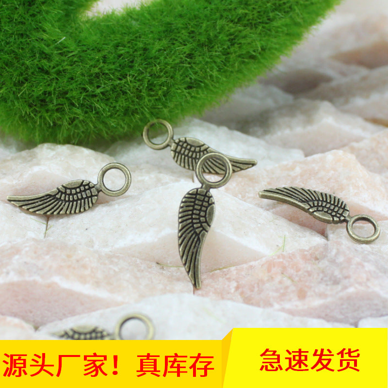 23x6mm Mini Wing Feather Alloy Charm Pendant