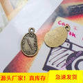Irregular Clock Face Metal Charm in Three Finishes view 2