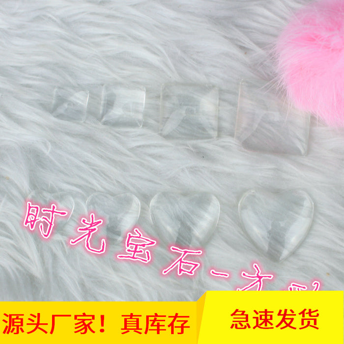 Square Transparent Glass Cabochon for DIY Jewelry Making