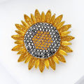 Alloy Rhinestone Sunflower Brooch Floral Lapel Pin For Fashion Outfits view 3