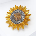 Alloy Rhinestone Sunflower Brooch Floral Lapel Pin For Fashion Outfits view 2