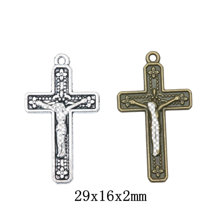 Zinc Alloy Cross Charm Pendant No.489270 for DIY Necklace Bracelet Jewelry Making