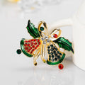 Green Gold Tone Bell Metal Brooch Pin for Jackets and Lapels view 3