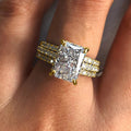 Elegant Three Piece Ring Set For Wedding And Engagement, Premium Bridal Jewelry view 3