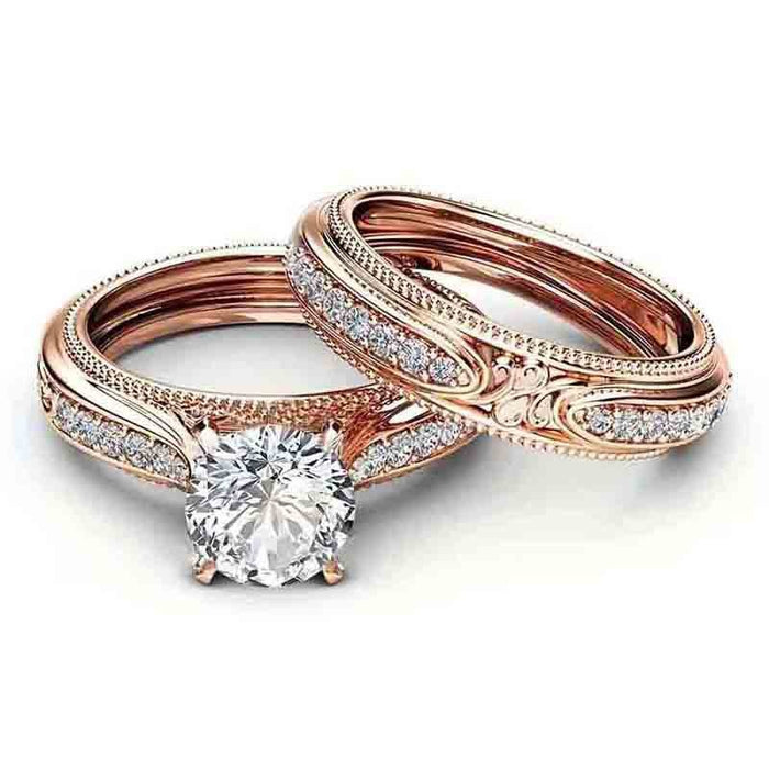 Elegant Fashion Wedding Couple Rings For Women, Refined Bridal Jewelry With Designer Style