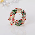Green Gold Tone Floral Wreath Wreath Metal Brooch Pin 4.6 x 4.4 cm view 4