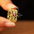 Womens Ring Roman Old Money Style Geometric Rhombus Inlaid Zircon Fashion Jewelry view 4